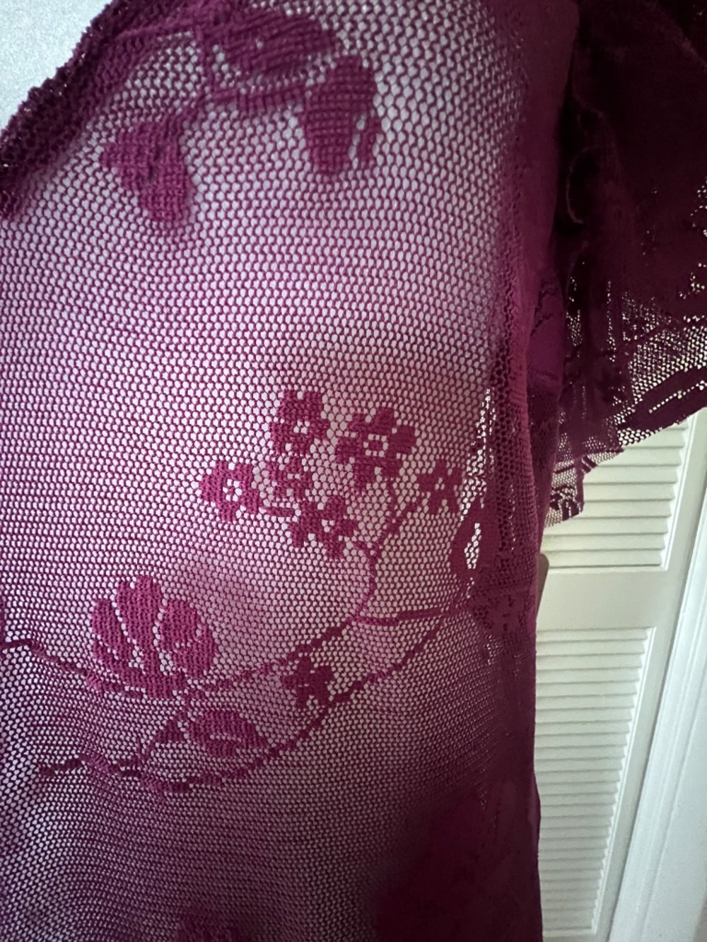 Free People Intimately Sheer Lace Maxi Dress in Plum Size M - Picture 4 of 16